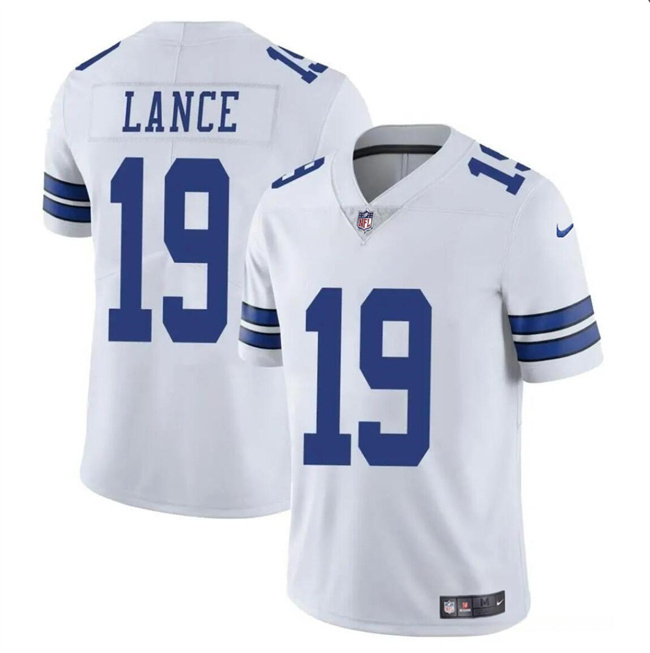 Men's Dallas Cowboys #19 Trey Lance White Vapor Untouchable Limited Stitched Football Jersey Men's Dallas Cowboys #19 Trey Lance White Vapor Untouchable Limited Stitched Football Jersey