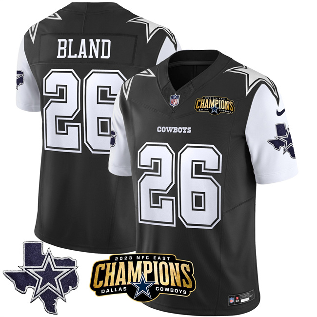 Men's Dallas Cowboys #26 DaRon Bland Black White 2023 F.U.S.E. NFC East Champions Patch Stitched Football Jersey Men's Dallas Cowboys #26 DaRon Bland Black White 2023 F.U.S.E. NFC East Champions Patch Stitched Football Jersey