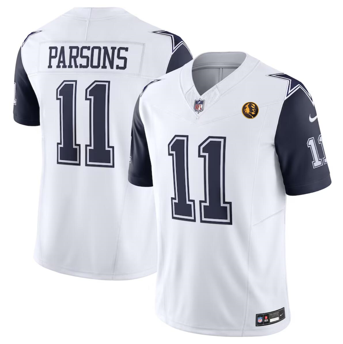 Men's Dallas Cowboys #11 Micah Parsons White 2023 F.U.S.E. With John Madden Patch Vapor Limited Stitched Football Jersey Men's Dallas Cowboys #11 Micah Parsons White 2023 F.U.S.E. With John Madden Patch Vapor Limited Stitched Football Jersey