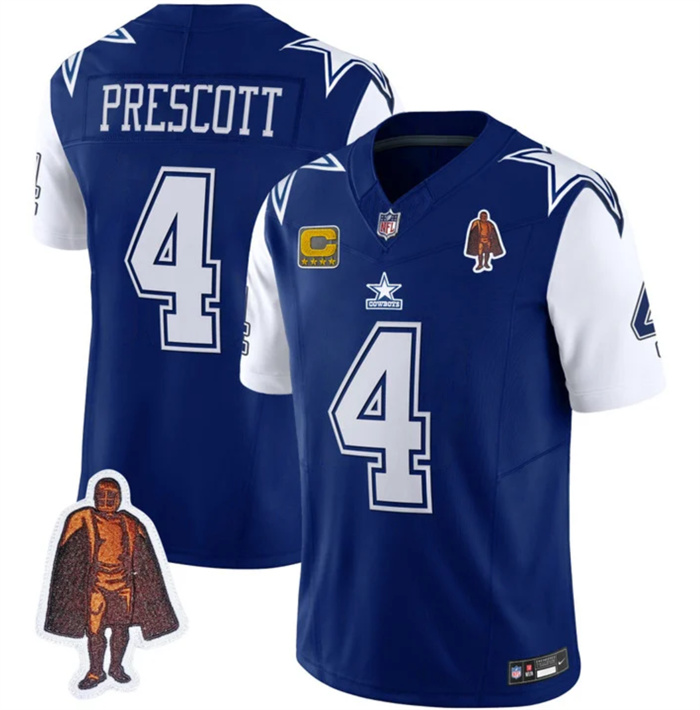 Men's Dallas Cowboys #4 Dak Prescott Navy 2023 F.U.S.E. With Walter Payton Patch And 4-Star C Patch Vapor Limited Stitched Football Jersey Men's Dallas Cowboys #4 Dak Prescott Navy 2023 F.U.S.E. With Walter Payton Patch And 4-Star C Patch Vapor Limited Stitched Football Jersey