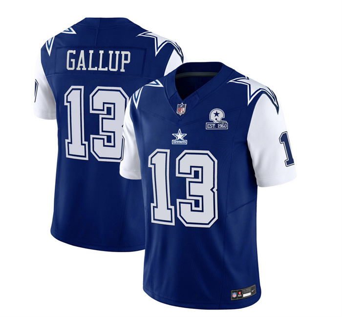 Men's Dallas Cowboys #13 Michael Gallup Navy 2023 F.U.S.E. With 1960 Patch Vapor Limited Stitched Football Jersey Men's Dallas Cowboys #13 Michael Gallup Navy 2023 F.U.S.E. With 1960 Patch Vapor Limited Stitched Football Jersey