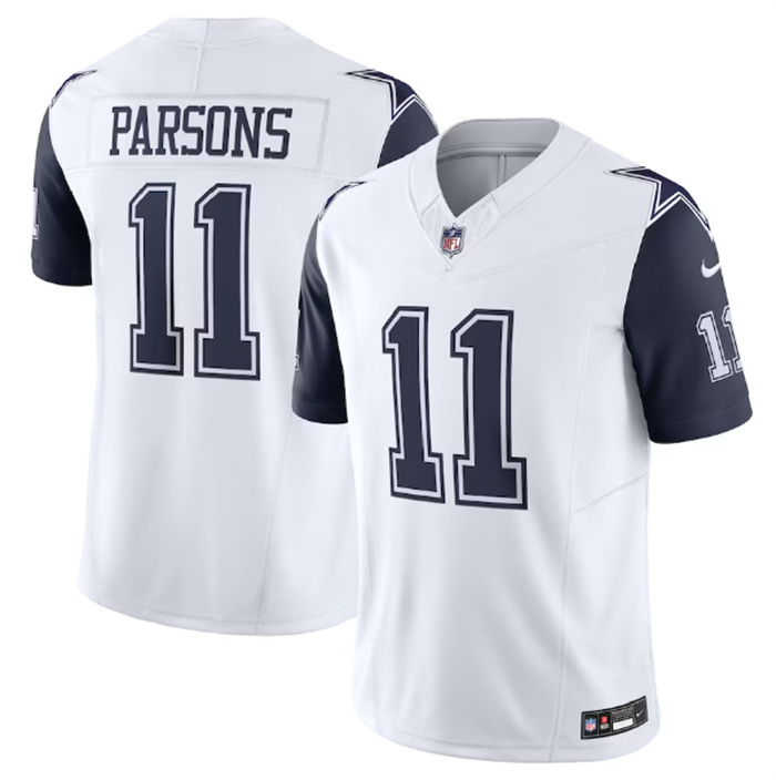 Men's Dallas Cowboys #11 Micah Parsons White 2023 F.U.S.E. Vapor Limited Stitched Football Jersey Men's Dallas Cowboys #11 Micah Parsons White 2023 F.U.S.E. Vapor Limited Stitched Football Jersey