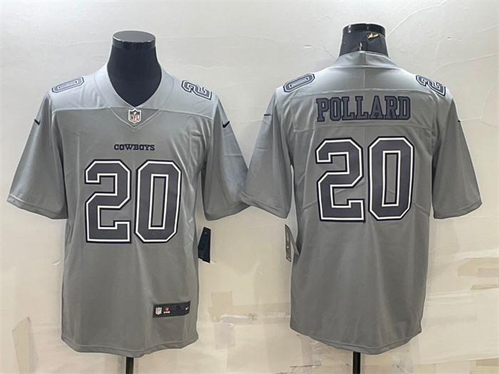 Men's Dallas Cowboys #20 Tony Pollard Grey Atmosphere Fashion Stitched Jersey Men's Dallas Cowboys #20 Tony Pollard Grey Atmosphere Fashion Stitched Jersey