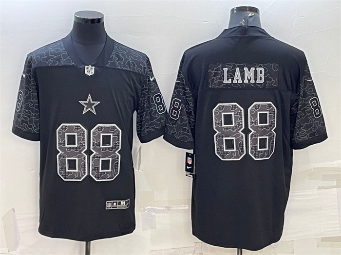 Men's Dallas Cowboys #88 CeeDee Lamb Black Reflective Limited Stitched Football Jersey Men's Dallas Cowboys #88 CeeDee Lamb Black Reflective Limited Stitched Football Jersey