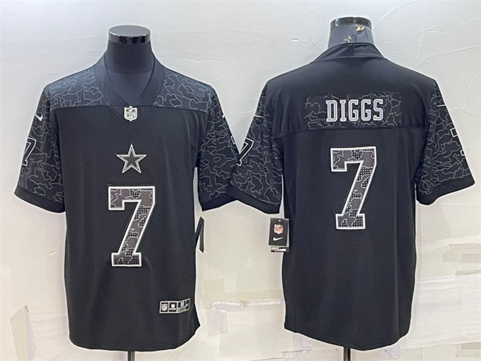 Men's Dallas Cowboys #7 Trevon Diggs Black Reflective Limited Stitched Football Jersey Men's Dallas Cowboys #7 Trevon Diggs Black Reflective Limited Stitched Football Jersey