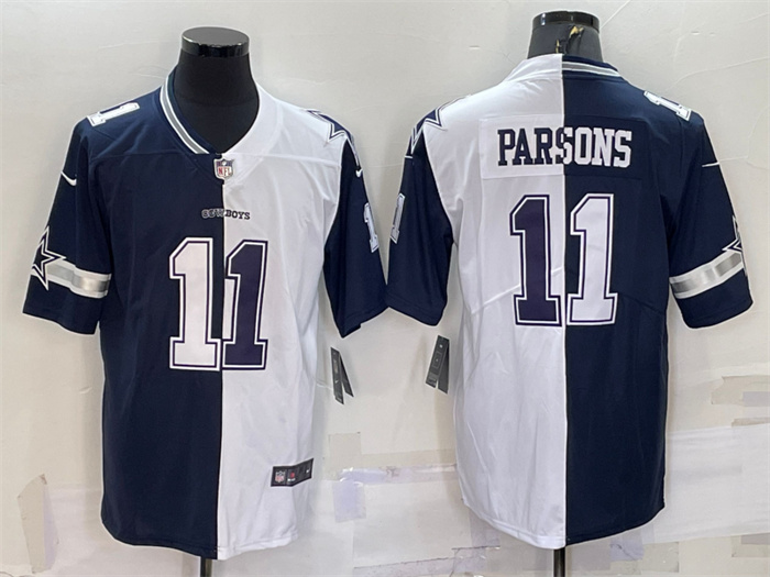 Men's Dallas Cowboys #11 Micah Parsons Navy White Split Vapor Untouchable Limited Stitched Jersey Men's Dallas Cowboys #11 Micah Parsons Navy White Split Vapor Untouchable Limited Stitched Jersey