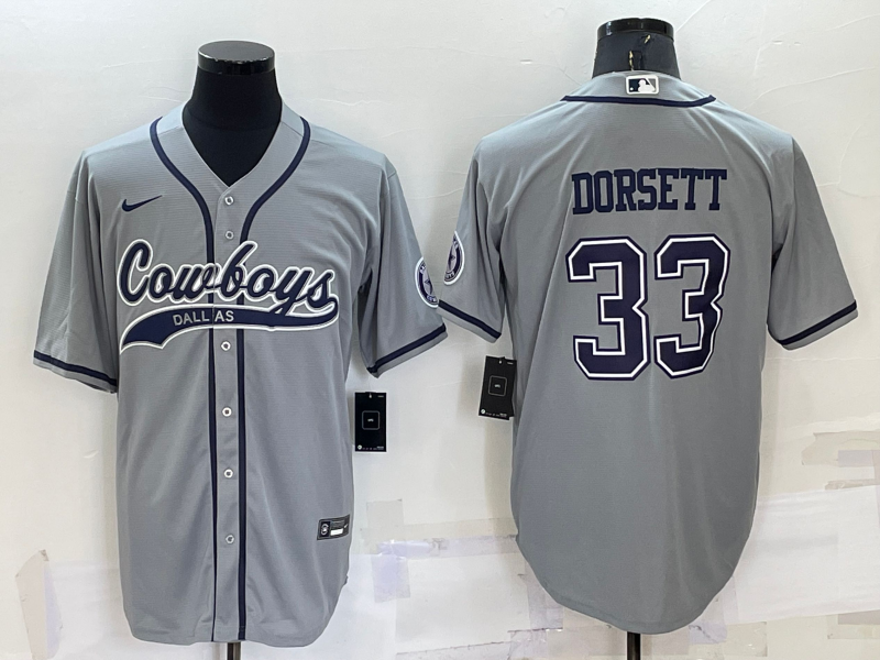Men's Dallas Cowboys #33 Tony Dorsett Grey Cool Base Stitched Baseball Jersey Men's Dallas Cowboys #33 Tony Dorsett Grey Cool Base Stitched Baseball Jersey