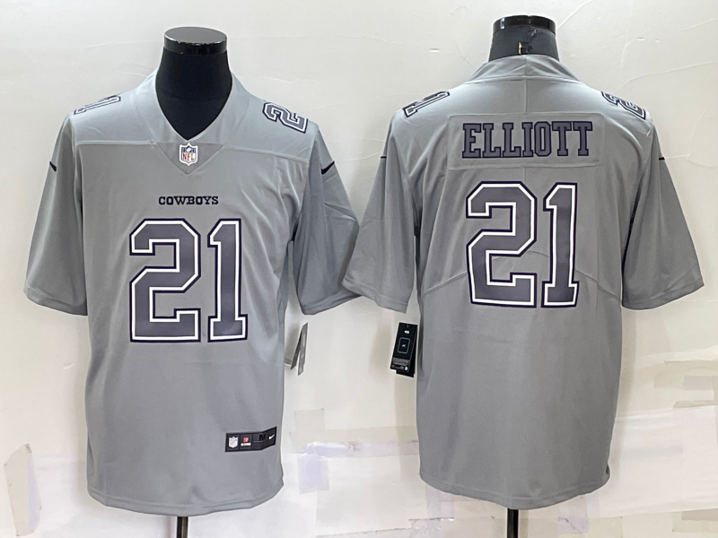 Men's Dallas Cowboys #21 Ezekiel Elliott Grey Atmosphere Fashion Stitched Game Jersey Men's Dallas Cowboys #21 Ezekiel Elliott Grey Atmosphere Fashion Stitched Game Jersey