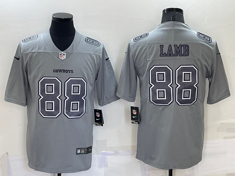Men's Dallas Cowboys #88 CeeDee Lamb Grey Atmosphere Fashion Stitched Jersey Men's Dallas Cowboys #88 CeeDee Lamb Grey Atmosphere Fashion Stitched Jersey