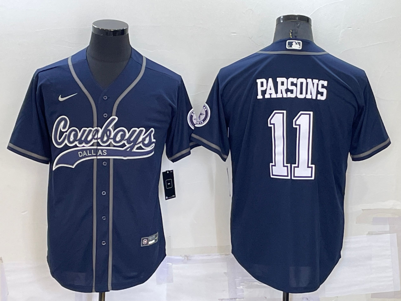 Men's Dallas Cowboys #11 Micah Parsons Navy Cool Base Stitched Baseball Jersey Men's Dallas Cowboys #11 Micah Parsons Navy Cool Base Stitched Baseball Jersey