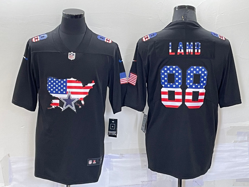 Men's Dallas Cowboys #88 CeeDee Lamb Black USA Flag Limited Stitched Jersey Men's Dallas Cowboys #88 CeeDee Lamb Black USA Flag Limited Stitched Jersey
