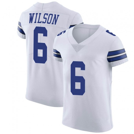 Nike Cowboys #6 Donavan Wilson White Men's Stitched With Established In NFL New Elite Jersey Nike Cowboys #6 Donavan Wilson White Men's Stitched With Established In NFL New Elite Jersey