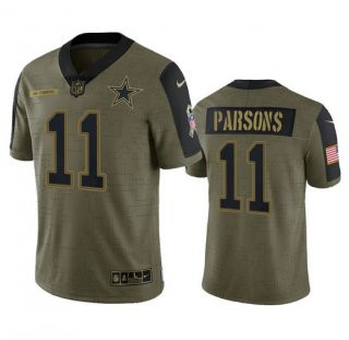 Men's Dallas Cowboys #11 Micah Parsons Olive 2021 Salute To Service Limited Stitched Jersey Men's Dallas Cowboys #11 Micah Parsons Olive 2021 Salute To Service Limited Stitched Jersey