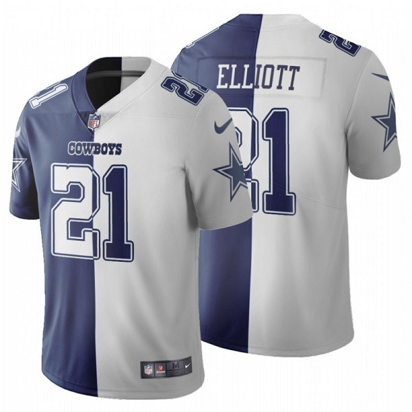 Men's Dallas Cowboys #21 Ezekiel Elliott Navy White Split Vapor Untouchable Limited Stitched Jersey Men's Dallas Cowboys #21 Ezekiel Elliott Navy White Split Vapor Untouchable Limited Stitched Jersey