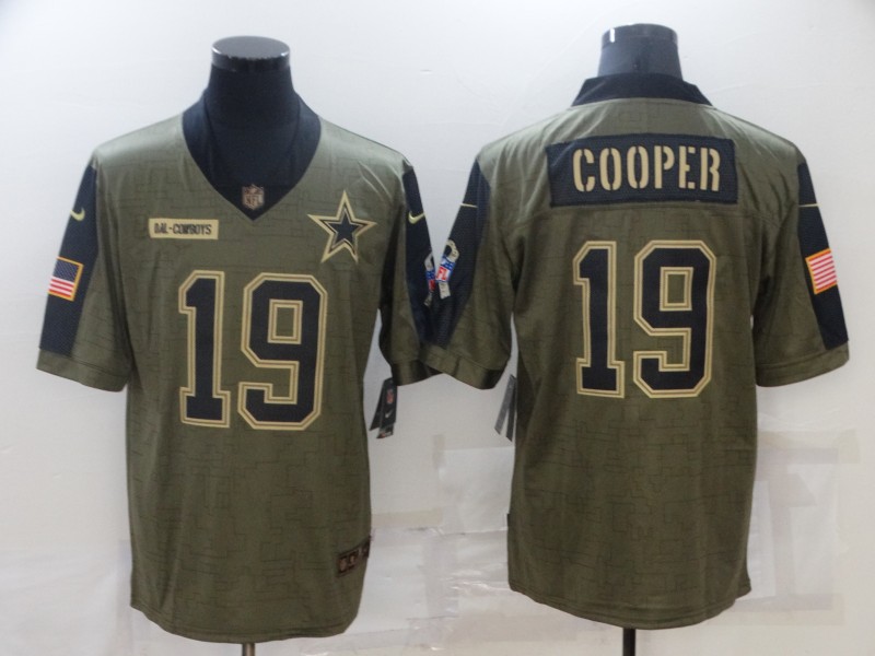 Men's Dallas Cowboys #19 Amari Cooper Nike Olive 2021 Salute To Service Limited Player Jersey Men's Dallas Cowboys #19 Amari Cooper Nike Olive 2021 Salute To Service Limited Player Jersey