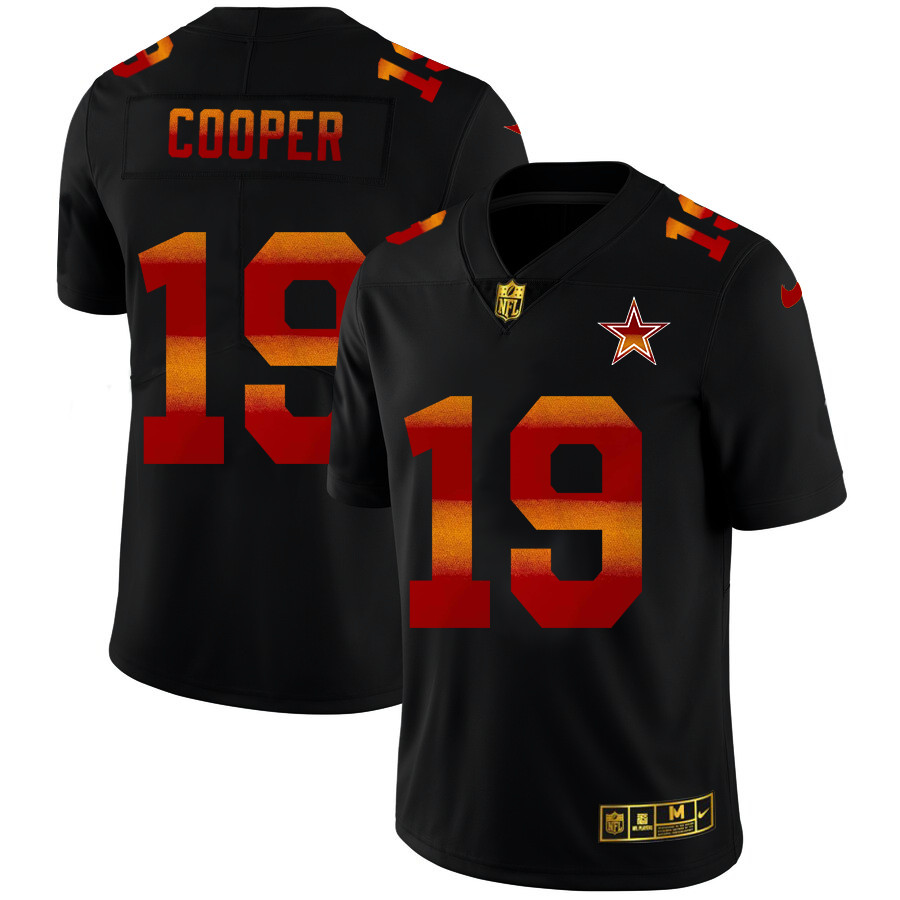 Dallas Cowboys #19 Amari Cooper Men's Black Nike Red Orange Stripe Vapor Limited NFL Jersey Dallas Cowboys #19 Amari Cooper Men's Black Nike Red Orange Stripe Vapor Limited NFL Jersey