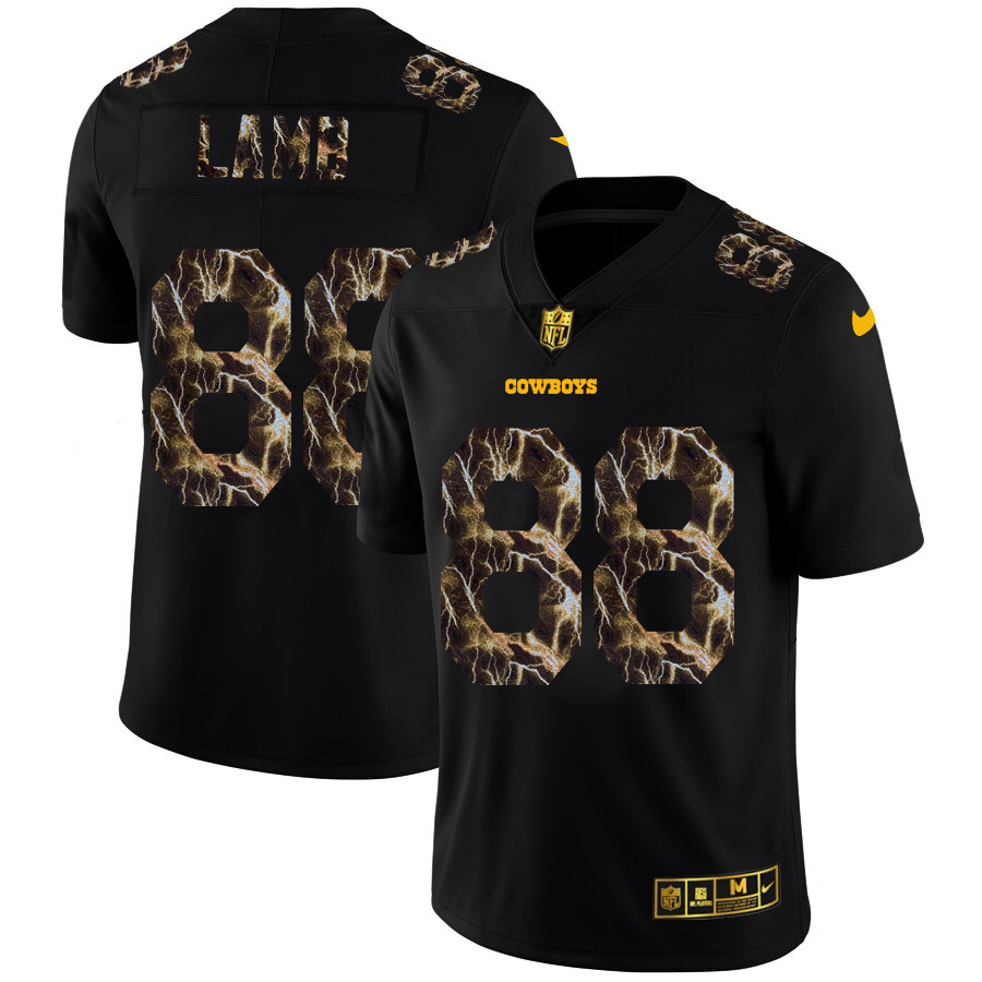 Dallas Cowboys #88 CeeDee Lamb Men's Black Nike Flocked Lightning Vapor Limited NFL Jersey Dallas Cowboys #88 CeeDee Lamb Men's Black Nike Flocked Lightning Vapor Limited NFL Jersey
