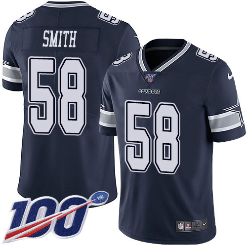 Nike Cowboys #58 Aldon Smith Navy Blue Team Color Men's Stitched NFL 100th Season Vapor Untouchable Limited Jersey Nike Cowboys #58 Aldon Smith Navy Blue Team Color Men's Stitched NFL 100th Season Vapor Untouchable Limited Jersey