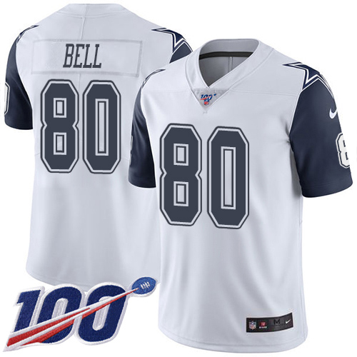 Nike Cowboys #80 Blake Bell White Men's Stitched NFL Limited Rush 100th Season Jersey Nike Cowboys #80 Blake Bell White Men's Stitched NFL Limited Rush 100th Season Jersey