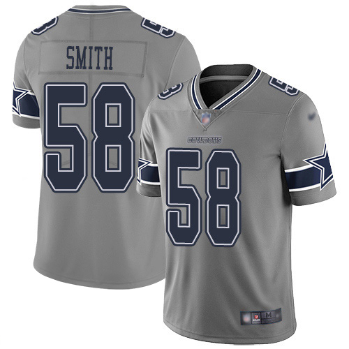 Nike Cowboys #58 Aldon Smith Gray Men's Stitched NFL Limited Inverted Legend Jersey Nike Cowboys #58 Aldon Smith Gray Men's Stitched NFL Limited Inverted Legend Jersey