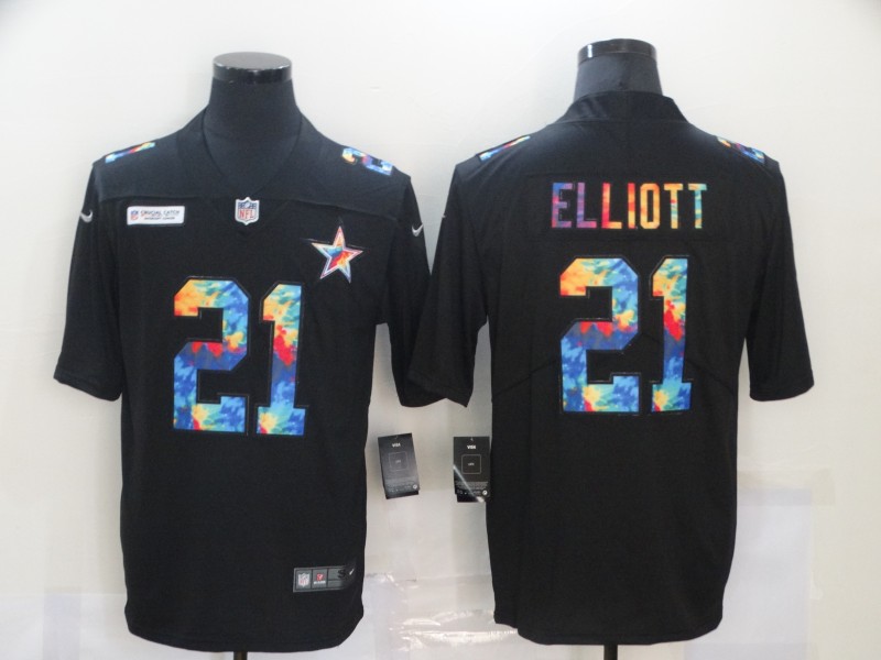 Nike Cowboys 21 Ezekiel Elliott Black Vapor Untouchable Rainbow Limited Jersey Nike Cowboys 21 Ezekiel Elliott Black Vapor Untouchable Rainbow Limited Jersey