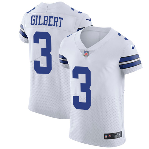 Nike Cowboys #3 Garrett Gilbert White Men's Stitched NFL New Elite Jersey Nike Cowboys #3 Garrett Gilbert White Men's Stitched NFL New Elite Jersey