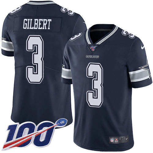Nike Cowboys #3 Garrett Gilbert Navy Blue Team Color Men's Stitched NFL 100th Season Vapor Untouchable Limited Jersey Nike Cowboys #3 Garrett Gilbert Navy Blue Team Color Men's Stitched NFL 100th Season Vapor Untouchable Limited Jersey