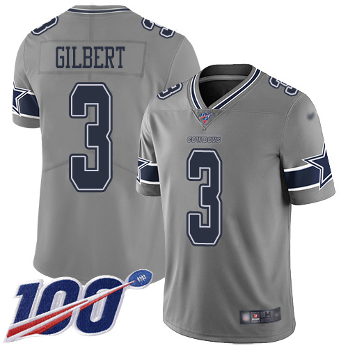 Nike Cowboys #3 Garrett Gilbert Gray Men's Stitched NFL Limited Inverted Legend 100th Season Jersey Nike Cowboys #3 Garrett Gilbert Gray Men's Stitched NFL Limited Inverted Legend 100th Season Jersey