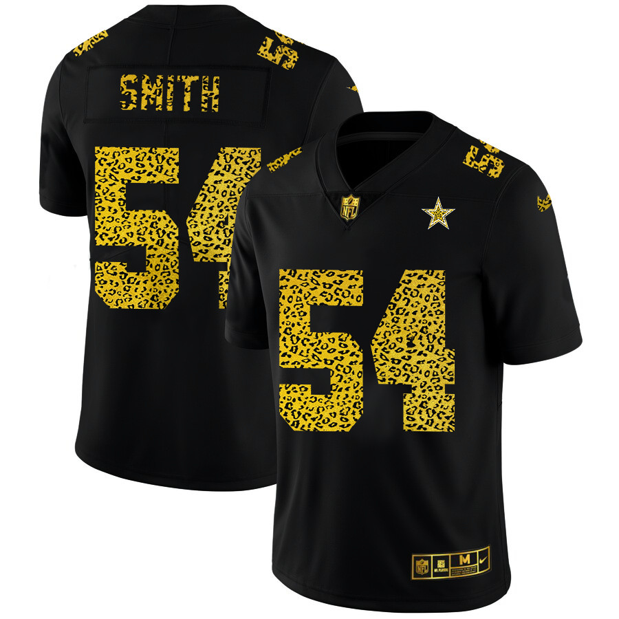 Dallas Cowboys #54 Jaylon Smith Men's Nike Leopard Print Fashion Vapor Limited NFL Jersey Black Dallas Cowboys #54 Jaylon Smith Men's Nike Leopard Print Fashion Vapor Limited NFL Jersey Black