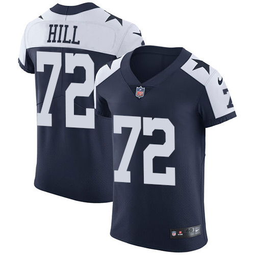 Nike Cowboys #72 Trysten Hill Navy Blue Thanksgiving Men's Stitched NFL Vapor Untouchable Throwback Elite Jersey Nike Cowboys #72 Trysten Hill Navy Blue Thanksgiving Men's Stitched NFL Vapor Untouchable Throwback Elite Jersey