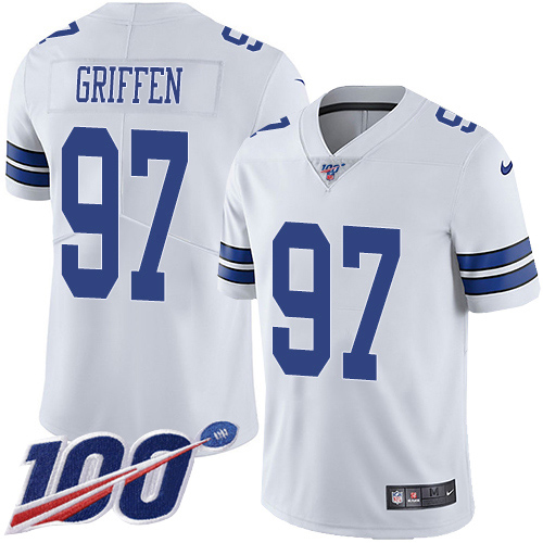 Nike Cowboys #97 Everson Griffen White Men's Stitched NFL 100th Season Vapor Untouchable Limited Jersey Nike Cowboys #97 Everson Griffen White Men's Stitched NFL 100th Season Vapor Untouchable Limited Jersey
