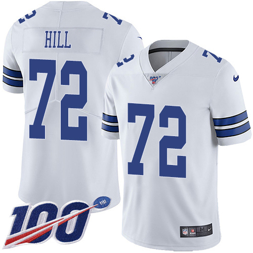 Nike Cowboys #72 Trysten Hill White Men's Stitched NFL 100th Season Vapor Untouchable Limited Jersey Nike Cowboys #72 Trysten Hill White Men's Stitched NFL 100th Season Vapor Untouchable Limited Jersey