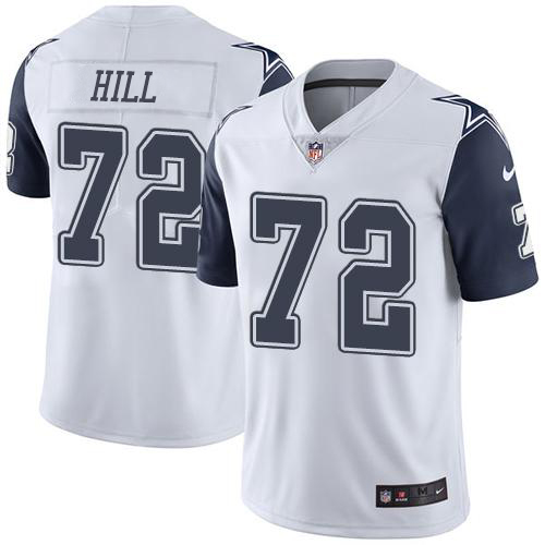 Nike Cowboys #72 Trysten Hill White Men's Stitched NFL Limited Rush Jersey Nike Cowboys #72 Trysten Hill White Men's Stitched NFL Limited Rush Jersey