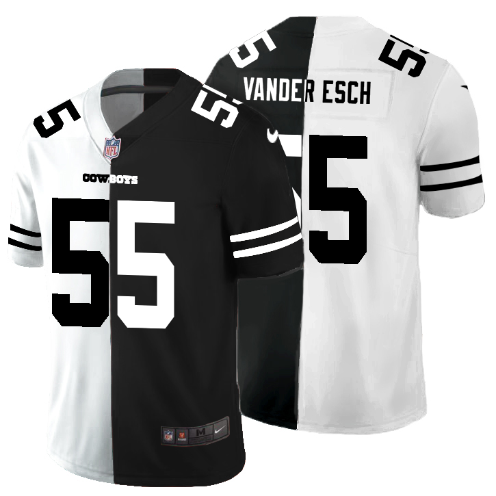 Dallas Cowboys #55 Leighton Vander Esch Men's Black V White Peace Split Nike Vapor Untouchable Limited NFL Jersey Dallas Cowboys #55 Leighton Vander Esch Men's Black V White Peace Split Nike Vapor Untouchable Limited NFL Jersey