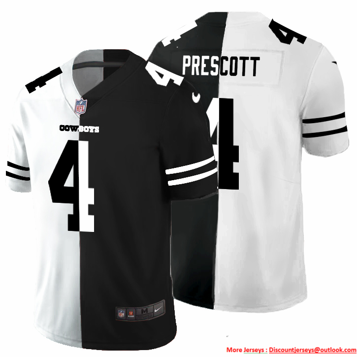 Dallas Cowboys #4 Dak Prescott Men's Black V White Peace Split Nike Vapor Untouchable Limited NFL Jersey Dallas Cowboys #4 Dak Prescott Men's Black V White Peace Split Nike Vapor Untouchable Limited NFL Jersey