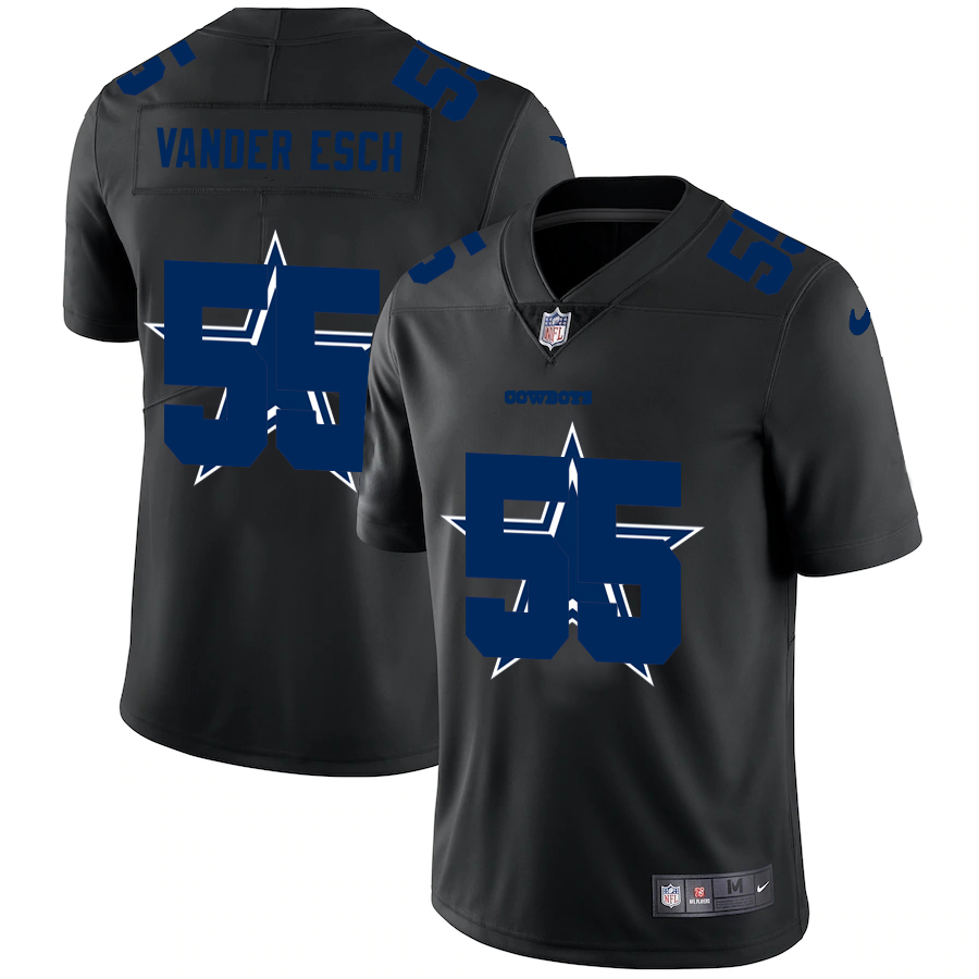 Dallas Cowboys #55 Leighton Vander Esch Men's Nike Team Logo Dual Overlap Limited NFL Jersey Black Dallas Cowboys #55 Leighton Vander Esch Men's Nike Team Logo Dual Overlap Limited NFL Jersey Black