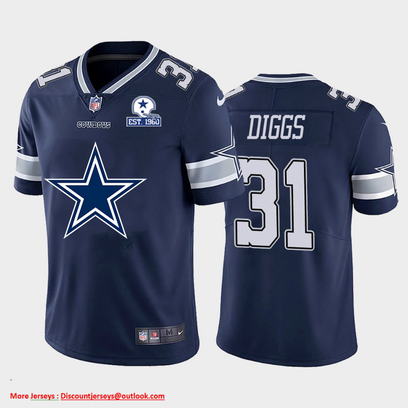 Dallas Cowboys #31 Trevon Diggs Navy Blue Men's Nike Big Team Logo With Established In 1960 Patch Vapor Limited NFL Jersey Dallas Cowboys #31 Trevon Diggs Navy Blue Men's Nike Big Team Logo With Established In 1960 Patch Vapor Limited NFL Jersey