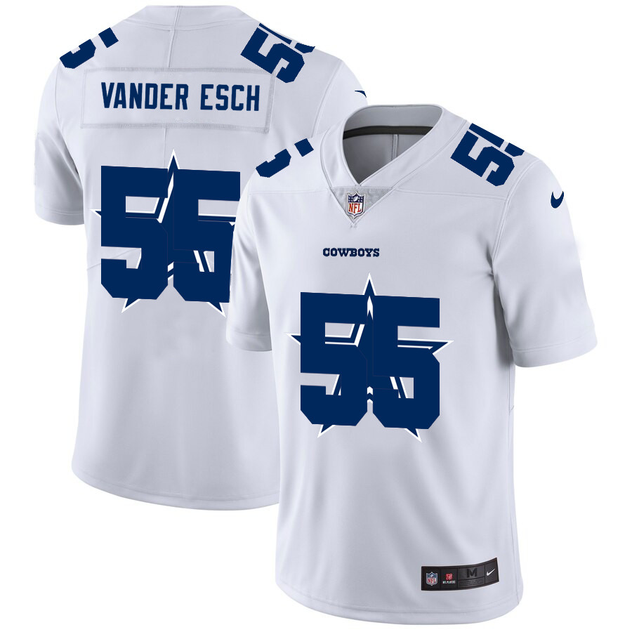 Dallas Cowboys #55 Leighton Vander Esch White Men's Nike Team Logo Dual Overlap Limited NFL Jersey Dallas Cowboys #55 Leighton Vander Esch White Men's Nike Team Logo Dual Overlap Limited NFL Jersey