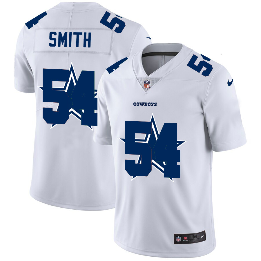 Dallas Cowboys #54 Jaylon Smith White Men's Nike Team Logo Dual Overlap Limited NFL Jersey Dallas Cowboys #54 Jaylon Smith White Men's Nike Team Logo Dual Overlap Limited NFL Jersey