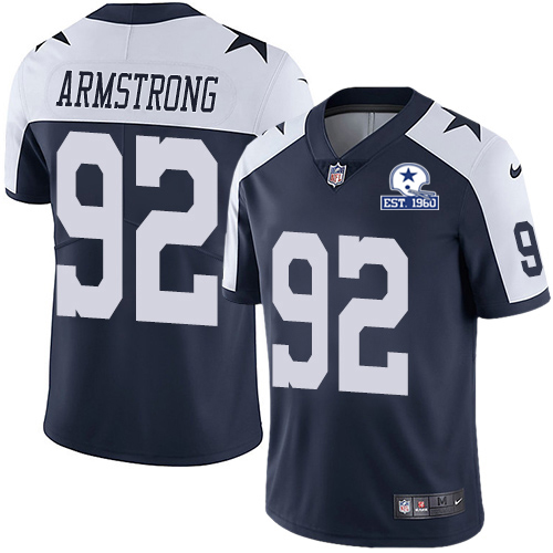Nike Cowboys #92 Dorance Armstrong Navy Blue Thanksgiving Men's Stitched With Established In 1960 Patch NFL Vapor Untouchable Limited Throwback Jersey Nike Cowboys #92 Dorance Armstrong Navy Blue Thanksgiving Men's Stitched With Established In 1960 Patch NFL Vapor Untouchable Limited Throwback Jersey