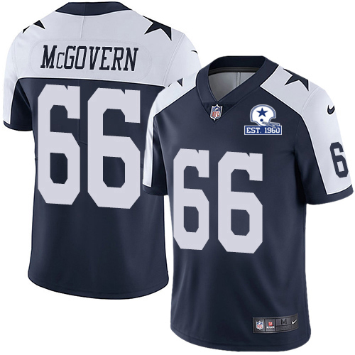 Nike Cowboys #66 Connor McGovern Navy Blue Thanksgiving Men's Stitched With Established In 1960 Patch NFL Vapor Untouchable Limited Throwback Jersey Nike Cowboys #66 Connor McGovern Navy Blue Thanksgiving Men's Stitched With Established In 1960 Patch NFL Vapor Untouchable Limited Throwback Jersey