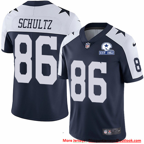 Nike Cowboys #86 Dalton Schultz Navy Blue Thanksgiving Men's Stitched With Established In 1960 Patch NFL Vapor Untouchable Limited Throwback Jersey Nike Cowboys #86 Dalton Schultz Navy Blue Thanksgiving Men's Stitched With Established In 1960 Patch NFL Vapor Untouchable Limited Throwback Jersey