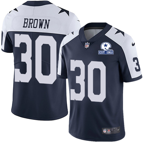 Nike Cowboys #30 Anthony Brown Navy Blue Thanksgiving Men's Stitched With Established In 1960 Patch NFL Vapor Untouchable Limited Throwback Jersey Nike Cowboys #30 Anthony Brown Navy Blue Thanksgiving Men's Stitched With Established In 1960 Patch NFL Vapor Untouchable Limited Throwback Jersey