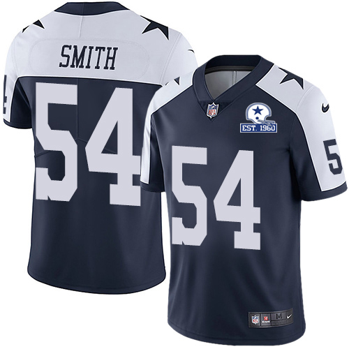 Nike Cowboys #54 Jaylon Smith Navy Blue Thanksgiving Men's Stitched With Established In 1960 Patch NFL Vapor Untouchable Limited Throwback Jersey Nike Cowboys #54 Jaylon Smith Navy Blue Thanksgiving Men's Stitched With Established In 1960 Patch NFL Vapor Untouchable Limited Throwback Jersey