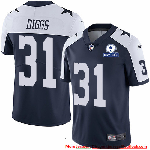 Nike Cowboys #31 Trevon Diggs Navy Blue Thanksgiving Men's Stitched With Established In 1960 Patch NFL Vapor Untouchable Limited Throwback Jersey Nike Cowboys #31 Trevon Diggs Navy Blue Thanksgiving Men's Stitched With Established In 1960 Patch NFL Vapor Untouchable Limited Throwback Jersey