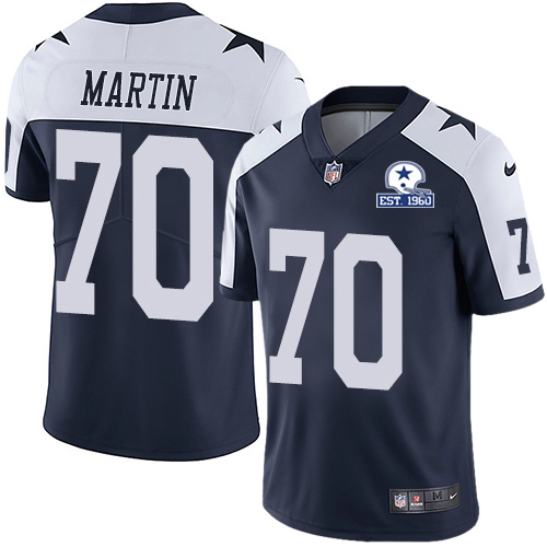 Nike Cowboys #70 Zack Martin Navy Blue Thanksgiving Men's Stitched With Established In 1960 Patch NFL Vapor Untouchable Limited Throwback Jersey Nike Cowboys #70 Zack Martin Navy Blue Thanksgiving Men's Stitched With Established In 1960 Patch NFL Vapor Untouchable Limited Throwback Jersey