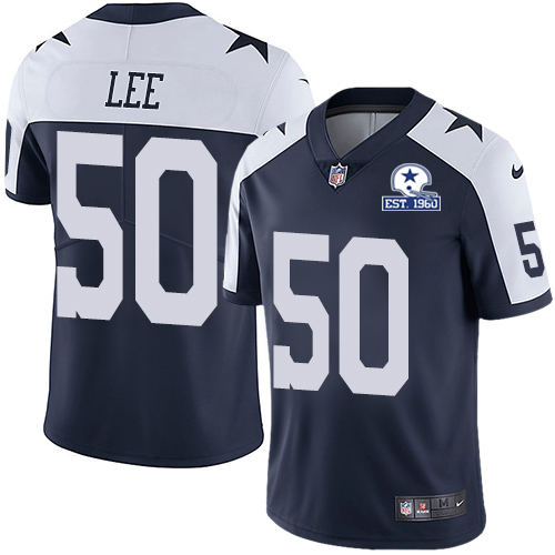 Nike Cowboys #50 Sean Lee Navy Blue Thanksgiving Men's Stitched With Established In 1960 Patch NFL Vapor Untouchable Limited Throwback Jersey Nike Cowboys #50 Sean Lee Navy Blue Thanksgiving Men's Stitched With Established In 1960 Patch NFL Vapor Untouchable Limited Throwback Jersey