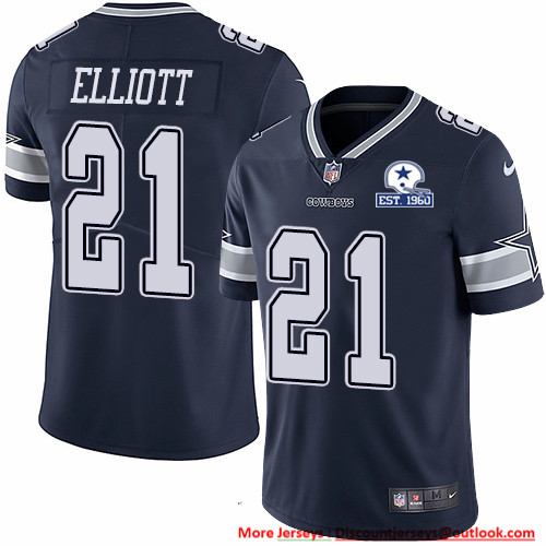 Nike Cowboys #21 Ezekiel Elliott Navy Blue Team Color Men's Stitched With Established In 1960 Patch NFL Vapor Untouchable Limited Jersey Nike Cowboys #21 Ezekiel Elliott Navy Blue Team Color Men's Stitched With Established In 1960 Patch NFL Vapor Untouchable Limited Jersey