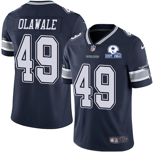 Nike Cowboys #49 Jamize Olawale Navy Blue Team Color Men's Stitched With Established In 1960 Patch NFL Vapor Untouchable Limited Jersey Nike Cowboys #49 Jamize Olawale Navy Blue Team Color Men's Stitched With Established In 1960 Patch NFL Vapor Untouchable Limited Jersey
