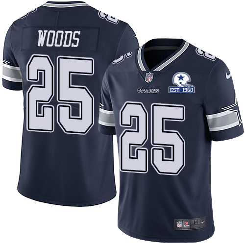 Nike Cowboys #25 Xavier Woods Navy Blue Team Color Men's Stitched With Established In 1960 Patch NFL Vapor Untouchable Limited Jersey Nike Cowboys #25 Xavier Woods Navy Blue Team Color Men's Stitched With Established In 1960 Patch NFL Vapor Untouchable Limited Jersey